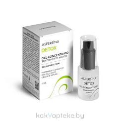 Pharmalife Research ASPERSINA DETOX GEL CONCENTRATO Гель концентрат  для комбинированной, жирной, покрасневшей кожи с муцином улитки, салициловой кислотой и маслом чайного дерева 15 мл