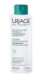 Uriage Очищающая мицеллярная вода на основе термальной воды для комбинированной и жирной кожи лица и контура глаз, 500 мл