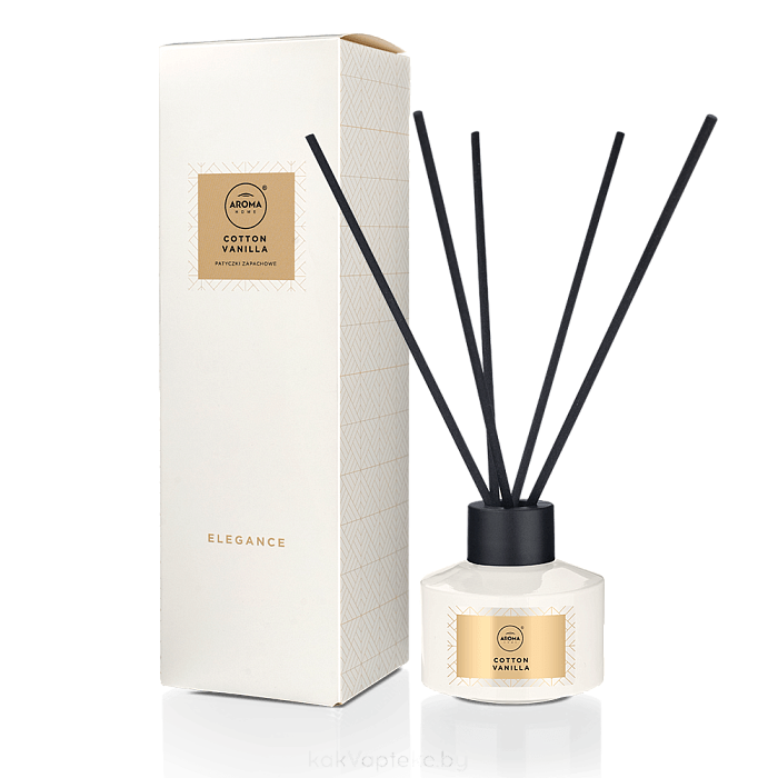 Aroma HOME SCENTED STICKS Ароматизатор воздуха для автомобиля, жилых и общественных помещений COTTON VANILLA, 50 мл