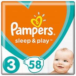 PAMPERS Sleep&Play Детские одноразовые подгузники (Midi) 58шт
