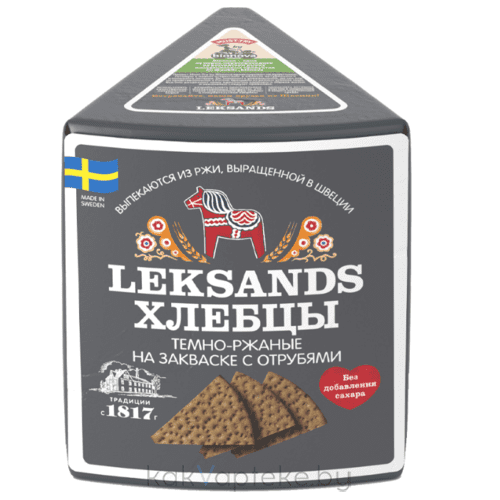Leksands Хлебцы темно-ржаные на закваске с отрубями , 200 г