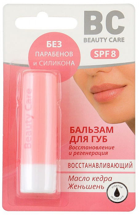 "BC" Beauty Care Восстанавливающий бальзам для губ с маслом кедра и экстрактом женьшеня, 4,2 г