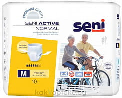 Seni Active Normal medium Трусики впитывающие для взрослых, страдающих недержанием 10 шт