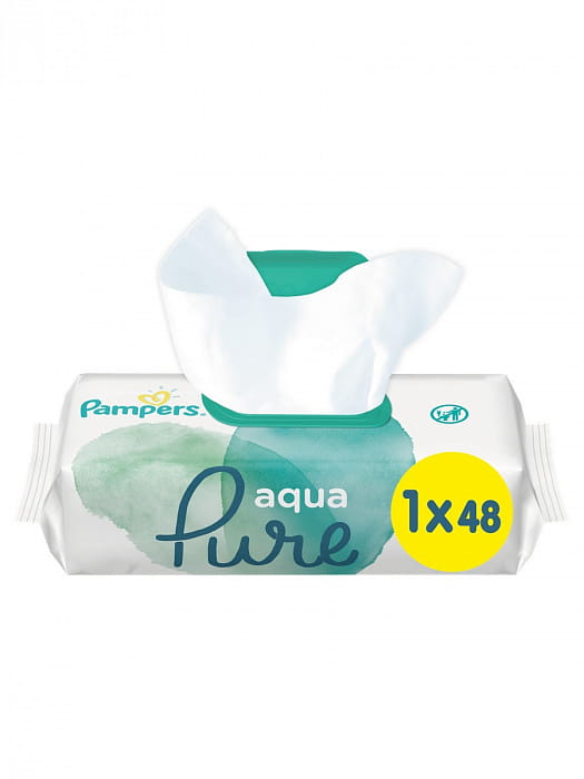 Pampers aqua Pure Детские влажные салфетки, 48шт