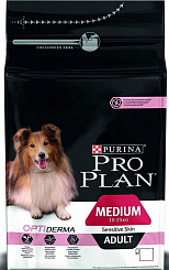 Pro Plan Корм сухой полнорац. для взр. собак средних пород с чувств. кожей, с высоким содерж. Лосося, 14 кг