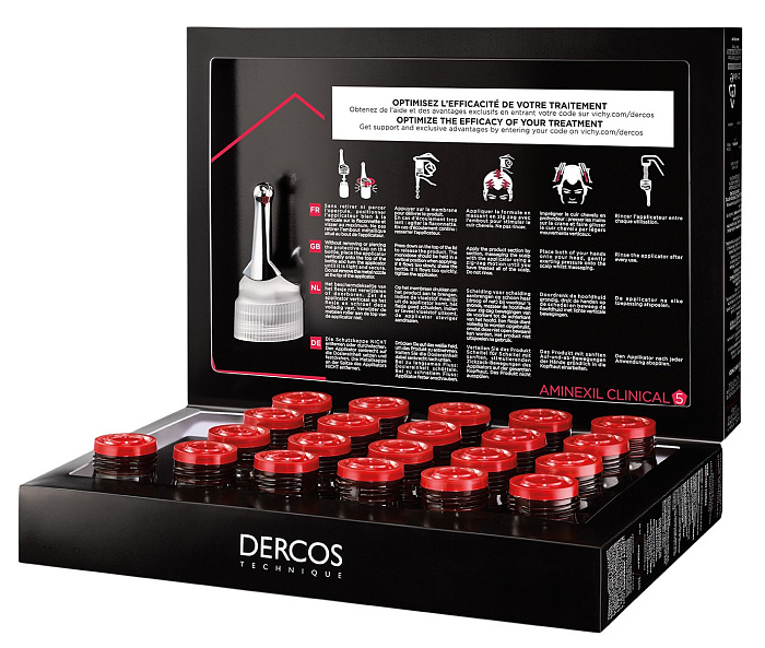 VICHY Dercos Technique AMINEXIL INTENSIVE 5. MEN Средство против выпадения волос широкого спектра действия для мужчин, 21 монодоза