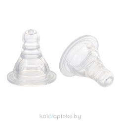 ПОМА Соска молочная силиконовая (классической формы медленный поток) 0+, арт. 2411, 2 шт