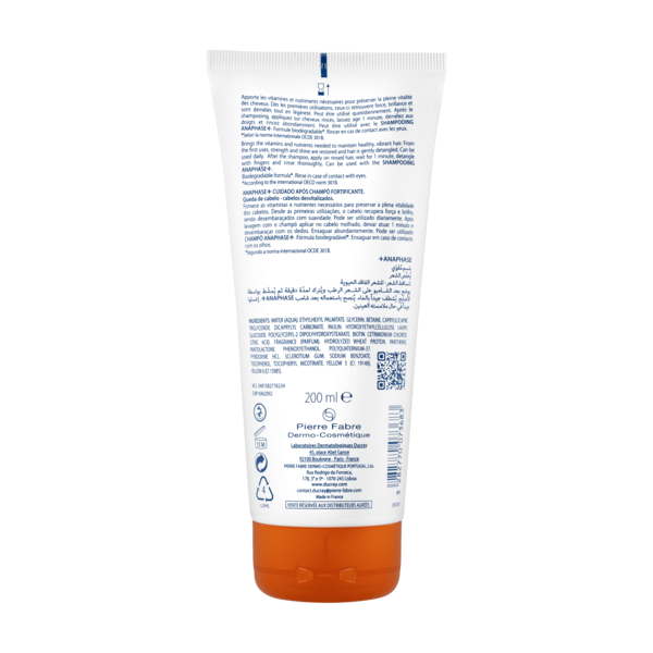 DUCRAY ANAPHASE+ Укрепляющий кондиционер для ухода за ослабленными, выпадающими волосами, 200 мл