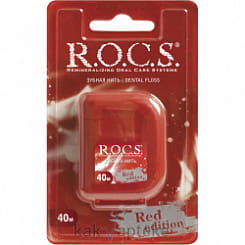 ROCS Зубная нить (флосс) Red Edition 40м