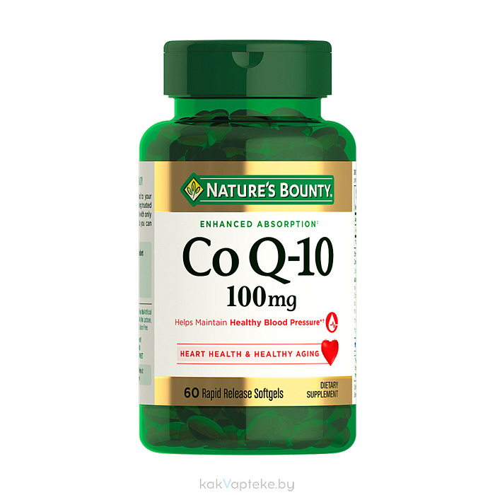 Nature's Bounty Коэнзим Q-10 100 мг, БАД капсулы №60