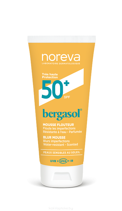 NOREVA БЕРГАСОЛ БЛЮР Солнцезащитный мусс SPF 50+, 50 мл