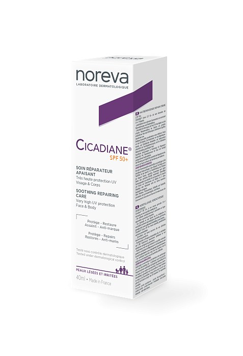 NOREVA ЦИКАДИАН SPF 50+ восстанавливающий cмягчающий крем, 40 мл