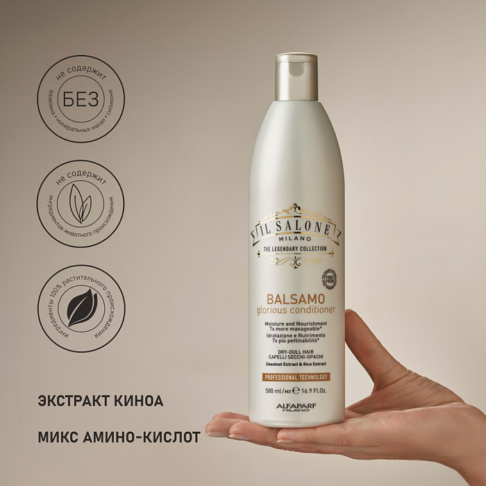 IL SALONE MILANO Glorious Кондиционер увлажняющий для сухих и тусклых волос, 500 мл