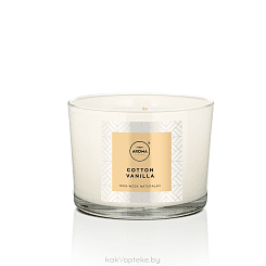 Aroma HOME Ароматизированная свеча в стекле SCENTED CANDLE COTTON VANILLA, 115 гр