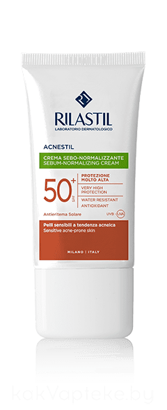 Rilastil ACNESTIL Себо-нормализующий  солнцезащитный крем SPF 50+ 40 мл