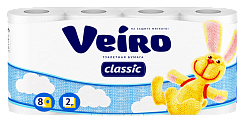 Veiro бумага туалетная Classic двухслойная (2 слоя) 8 шт белая 5С28