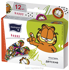 Набор пластырей МАТОРАТ HAPPY размеры: 25 мм х76 мм - 2 шт., 19 мм х 76 мм - 10 шт.