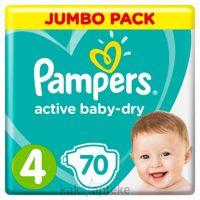 PAMPERS Active Baby-Dry Детские одноразовые подгузники Maxi, 70 шт