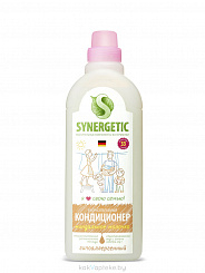 SYNERGETIC Биоразлагаемый кондиционер-ополаскиватель для белья, миндальное молочко, 1 л