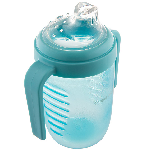 Canpol babies Поильник 56/605 (непроливающий, с силиконовым носиком, 9+, голубой) 220 мл