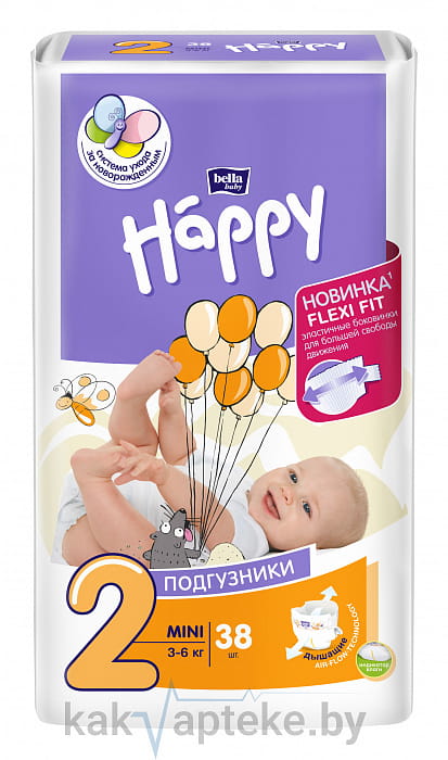 Bella Baby Happy mini Подгузники гигиенические для детей 38 шт