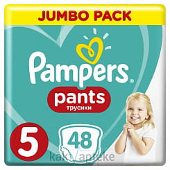 PAMPERS Pants Детские одноразовые подгузники-трусики для мальчиков и девочек Junior (12-17 кг),48 шт