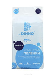 Dr.DINNO Premium Пеленки впитывающие одноразовые для взрослых и детей (60х90 см) 10 шт