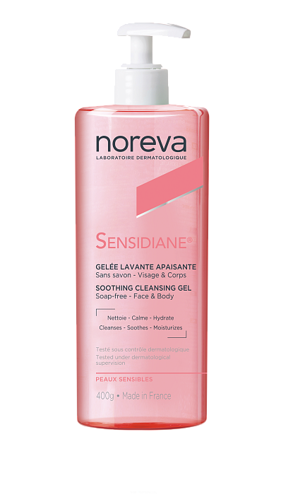 NOREVA СЕНСИДИАН Смягчающий очищающий гель для лица и тела, 400 г