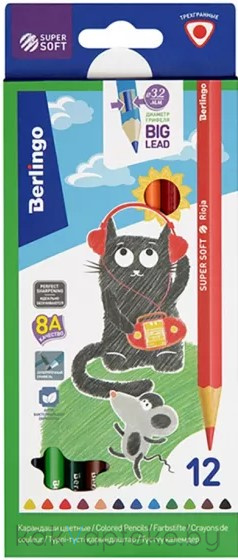 Berlingo Карандаши 12 цв. SuperSoft. Жил-был кот