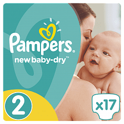 PAMPERS New Baby-Dry Детские одноразовые подгузники Mini , 17 шт