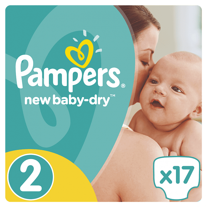 PAMPERS New Baby-Dry Детские одноразовые подгузники Mini , 17 шт