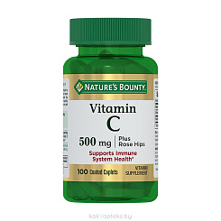 Nature's Bounty Витамин С 500 мг и шиповник, БАД таблетки №100