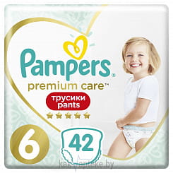 PAMPERS Premium Care Pants Детские однор. подгузники-трусики для мальчиков и девочек Extra Large 42шт