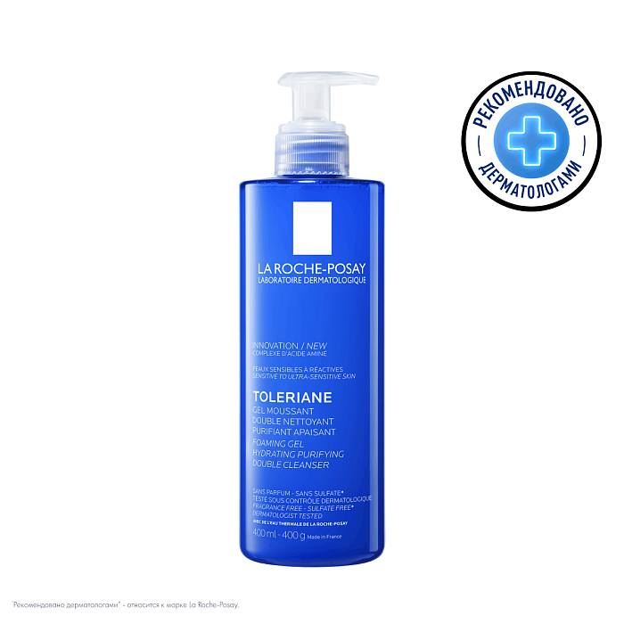 La Roche-Posay Toleriane Гель-пенка очищающая для лица двойного действия 400 мл