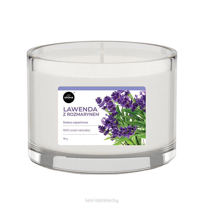 Aroma HOME Ароматизированная свеча в стекле SCENTED CANDLE GLAVENDER AND ROSEMARY, 115 гр