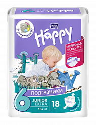 Bella Baby Happy junior extra Подгузники гигиенические для детей (Flexi Fit) 18 шт