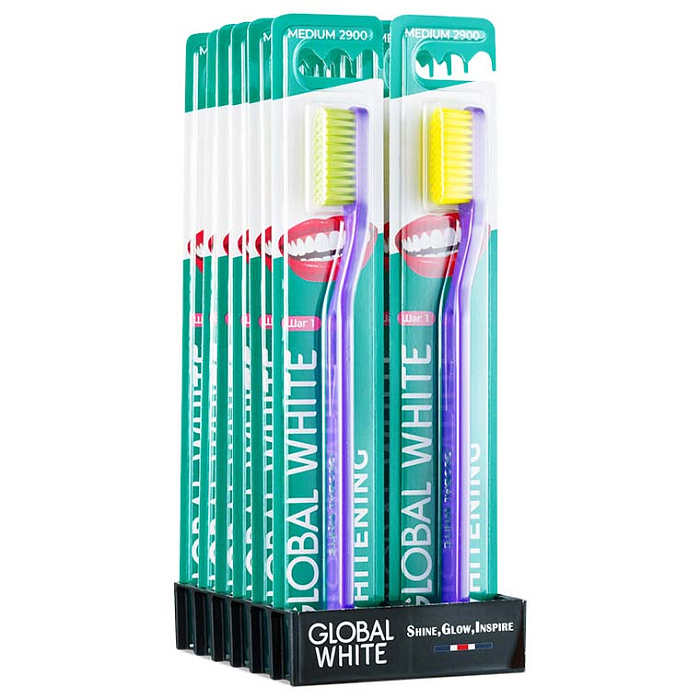 GLOBAL WHITE Зубная щётка для взрослых СРЕДНЯЯ MEDIUM