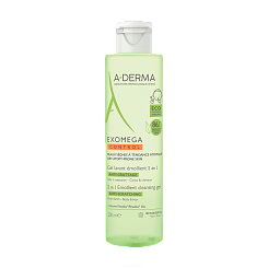 A-DERMA EXOMEGA CONTROL Очищающий гель 2-в-1 для тела и волос 200 мл