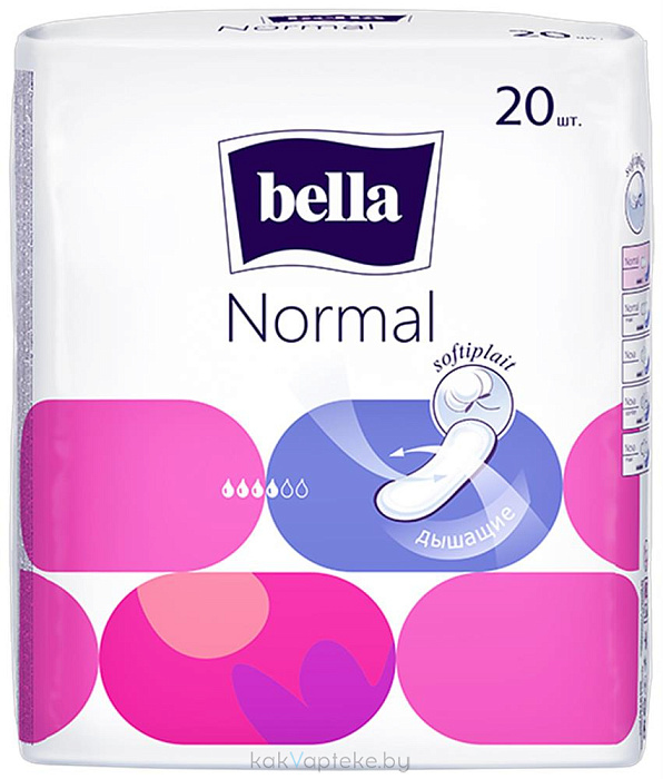 Bella Normal (softiplait) Прокладки женские гигиенические впитывающие, 20 шт