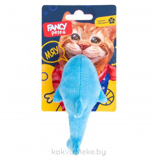 FANCY PETS Игрушка мягкая  для кошек, "Акула", с погремушкой, 10 см, арт.FPS4