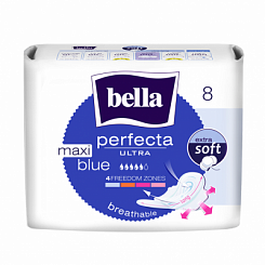 Bella Perfecta ultra maxi Blue Ультратонкие женские гигиенические впитывающие прокладки 8 шт