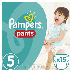 PAMPERS Pants Детские одноразовые подгузники-трусики для мальчиков и девочек Junior, 15 шт