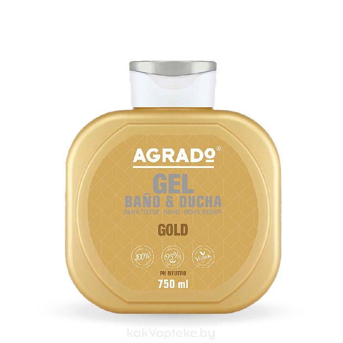 AGRADO Гель для ванны и душа Gold / Gold Bath & Shower Gel, 750мл