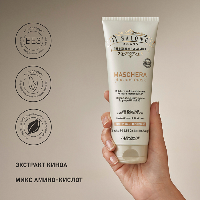 IL SALONE MILANO Glorious Маска увлажняющая для сухих и тусклых волос, 250 мл