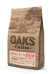 OAK'S FARM Полноценный сбалансированный беззерновой корм для зрелых собак малых и миниатюрных пород Salmon/ Лосось 2кг