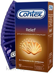 Презервативы Contex®: Relief: Dotted ( 6 штук). Ribbed (6 штук)- с ребристой и точечной структурой 12шт