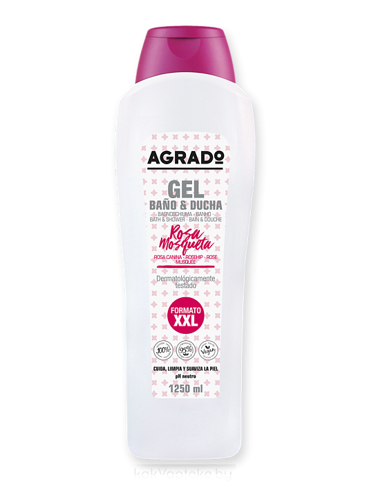 AGRADO Гель для ванны и душа Шиповник / Rosehip Bath & Shower Gel, 1250мл