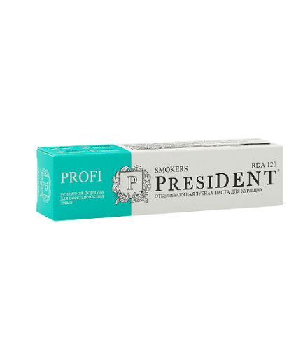 PRESIDENT PROFI Зубная паста Smokers (120 RDA), 50 мл