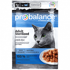 ProBalance  Sterilized корм для стерилизованных кошек и кастрированных котов (пауч), 85г