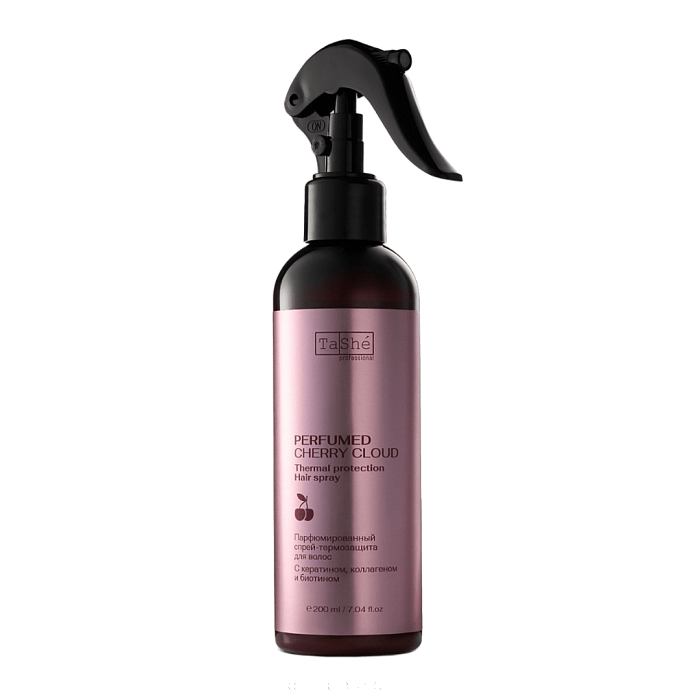 Tashe professional  Парфюмированный спрей-термозащита для волос Cherry cloud perfumed thermal protection hair spray, 200 мл